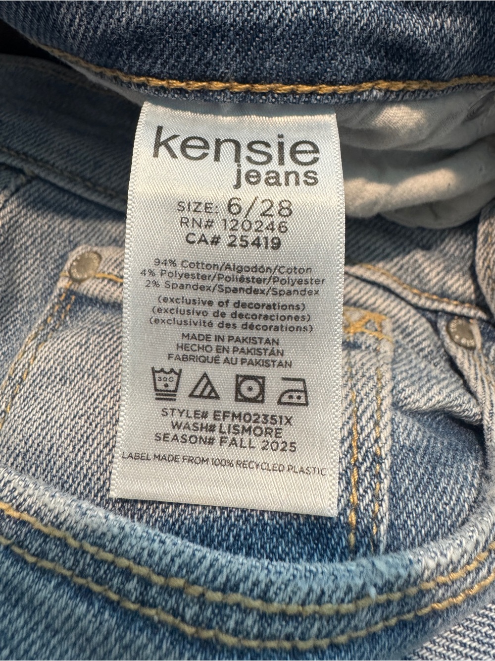 Kensie Jeans The Allie High-Rise Slim Straight Jeans - Light Blue - Picture 2 of 7